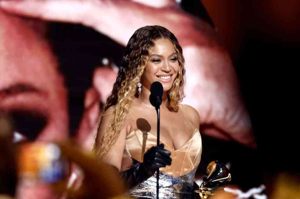 LOS ANGELES, CALIFORNIA - FEBRUARY 05: Beyoncé accepts Best Dance/Electronic Music Album for “Renaissance” onstage during the 65th GRAMMY Awards at Crypto.com Arena on February 05, 2023 in Los Angeles, California.