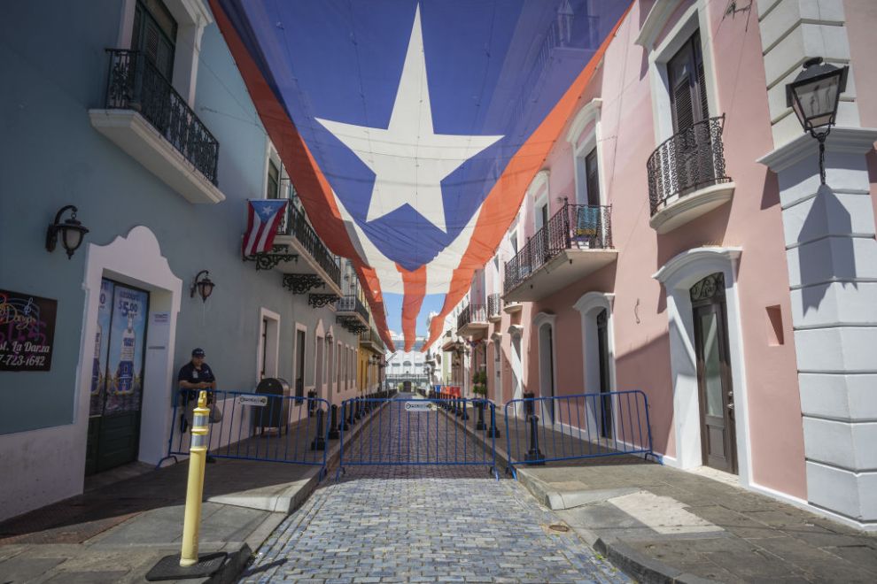 SAN JUAN, PUERTO RICO - MARCH 29: Governor house is seen blocked with a security police in front of it in San Juan, Puerto Rico on March 29, 2020. Puerto Rico is on a mandatory quarantine since March 16th, due to the Covid-19 outbreak. .