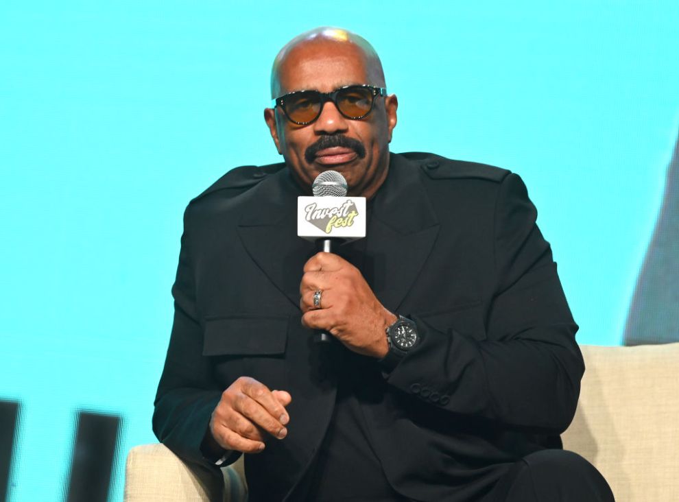 ATLANTA, GEORGIA - AUGUST 06: Steve Harvey speaks onstage during 2022 InvestFest at Georgia World Congress Center on August 06, 2022 in Atlanta, Georgia.