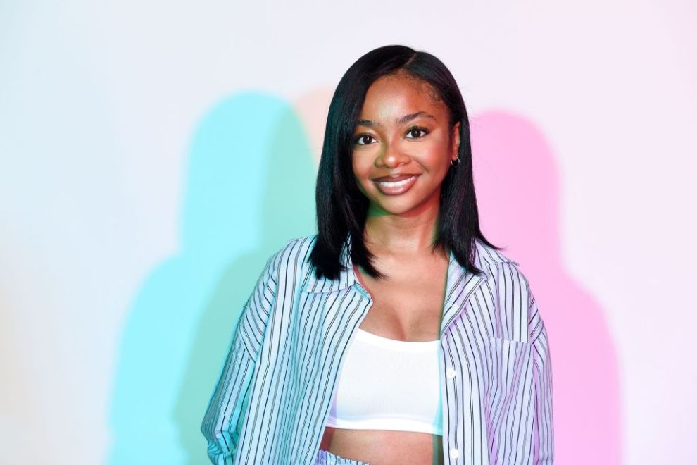 SAN DIEGO, CALIFORNIA - JULY 27: Skai Jackson poses in the IMDboat Exclusive Portrait Studio at San Diego Comic-Con 2024 at The IMDb Yacht on July 27, 2024 in San Diego, California.