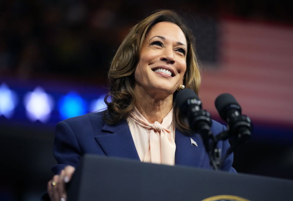 PHILADELPHIA, PENNSYLVANIA - AUGUST 6: Democratic presidential candidate, U.S. Vice President Kamala Harris speaks during a campaign rally with Democratic vice presidential candidate Minnesota Gov. Tim Walz at Girard College on August 6, 2024 in Philadelphia, Pennsylvania. Harris ended weeks of speculation about who her running mate would be, selecting the 60 year old midwestern governor over other candidates.