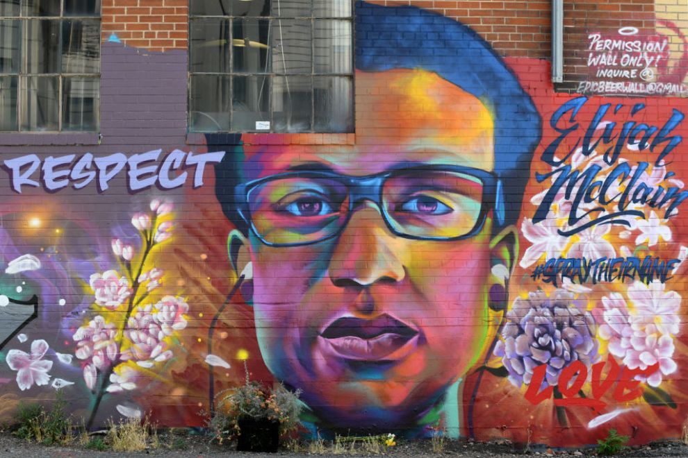 DENVER, CO - JUNE 25 : A mural of Elijah McClain, painted by Thomas "Detour" Evans, is seen on the back side of the Epic Brewing building in Denver, Colorado on Thursday, June 25, 2020. Colorado Gov. Jared Polis said his office will examine what the state can do regarding the investigation into the death of Elijah McClain, a 23-year-old killed by Aurora police 2019 in a case that has drawn national attention amid the movement to hold law enforcement responsible for their treatment of people of color.