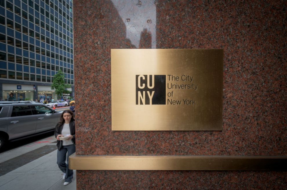 MANHATTAN, NEW YORK, UNITED STATES - 2024/09/24: Plaque at the entrance of CUNY (The City University of New York) Central in Manhattan.