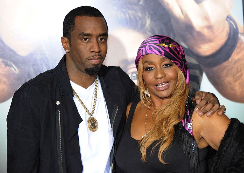 Sean 'Diddy' Combs poses with his mother Janice on the red carpet as he arrives for the premiere of the comedy movie "Get Him to the Greek" from Universal Pictures at the Greek Theatre in Los Angeles on May 25, 2010.