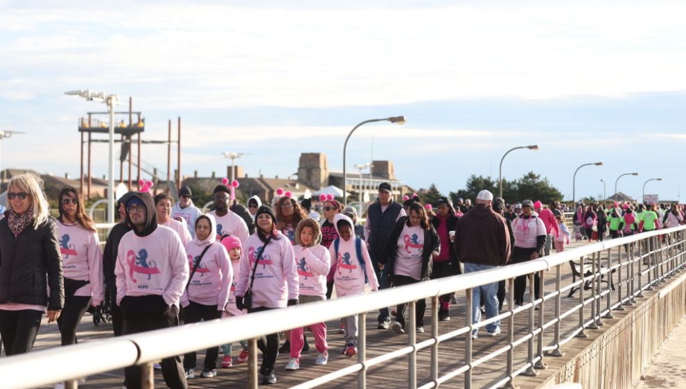 Wantagh, N.Y.: The annual Making Strides Against Breast Cancer of Long Island walk to raise awareness and funds draws an estimated 60,000 people at Jones Beach State Park in Wantagh, New York, on October 15, 2023.