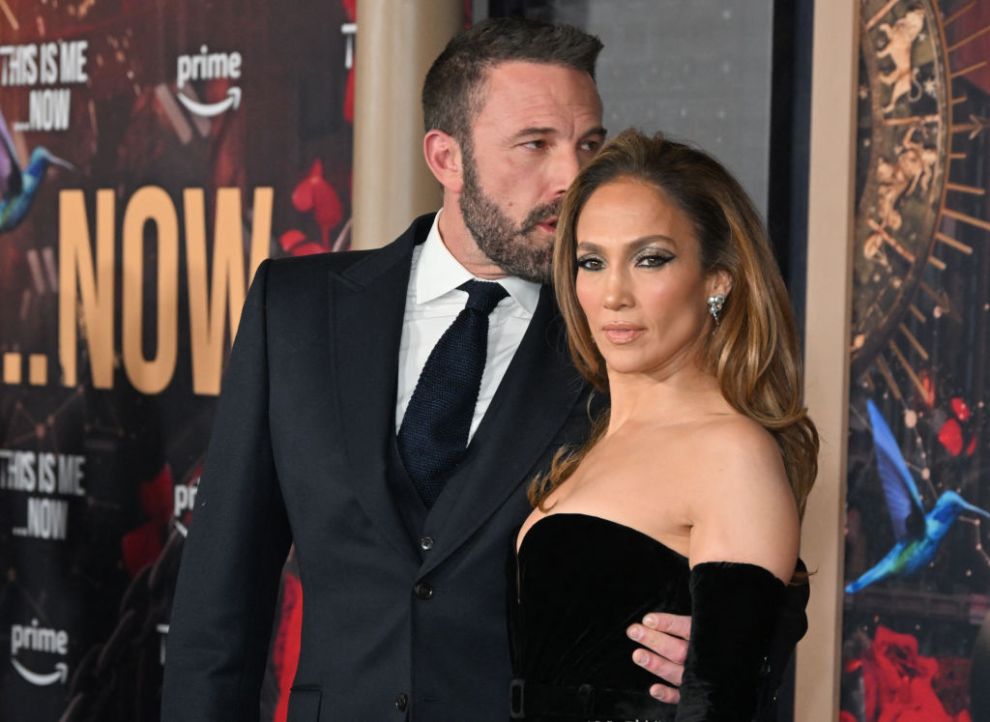 TOPSHOT - US actress Jennifer Lopez (R) and US actor Ben Affleck attend Amazon's "This is Me... Now: A Love Story" premiere at the Dolby theatre in Hollywood, California, February 13, 2024. (Photo by Robyn BECK / AFP)