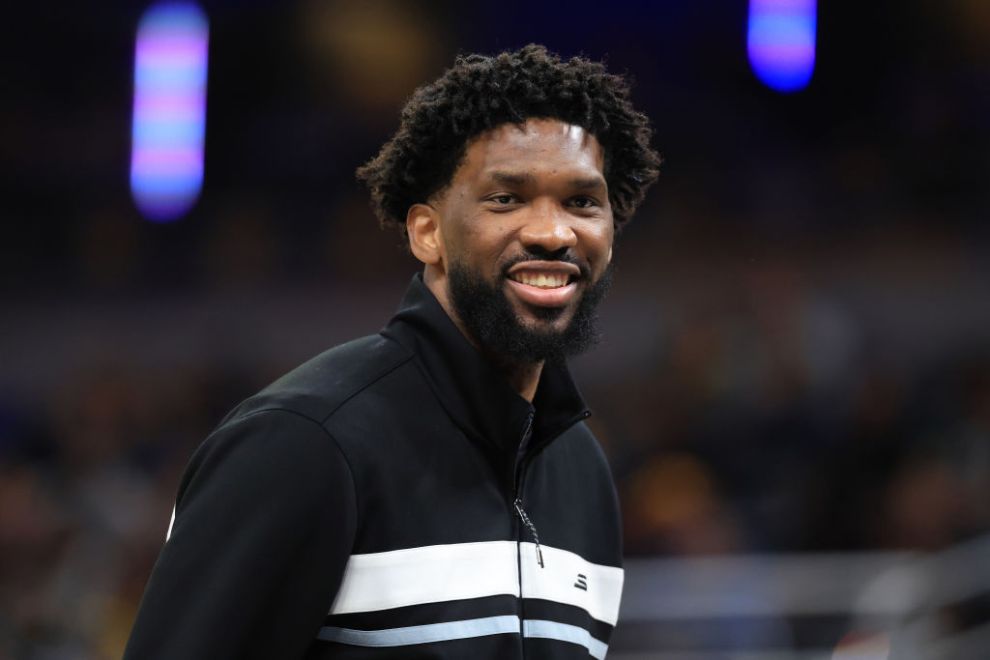 INDIANAPOLIS, INDIANA - OCTOBER 27: Joel Embiid #21 of the Philadelphia 76ers looks on in the game against the Indiana Pacers at Gainbridge Fieldhouse on October 27, 2024 in Indianapolis, Indiana. NOTE TO USER: User expressly acknowledges and agrees that, by downloading and or using this photograph, User is consenting to the terms and conditions of the Getty Images License Agreement.