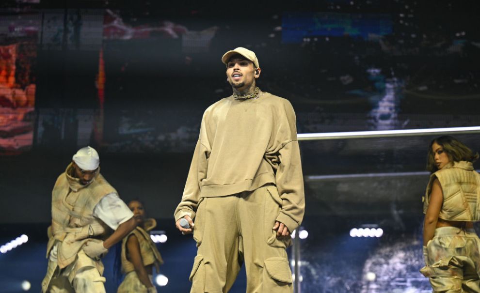 ATLANTA, GEORGIA - JULY 14: Singer Chris Brown performs during Chris Brown In Concert at State Farm Arena on July 14, 2024 in Atlanta, Georgia.