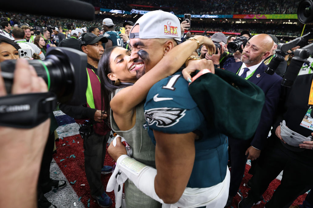 Jalen Hurts and Fiancée Celebrate Super Bowl Win At Disney World